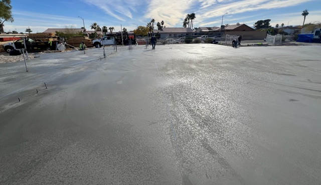 Concrete has been poured