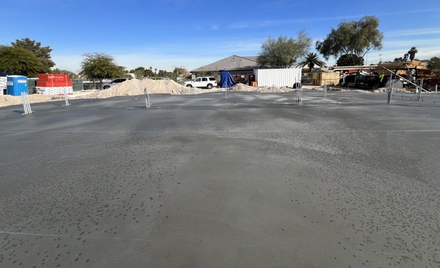 Concrete has been poured